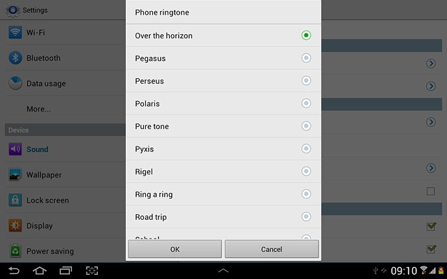 Once you've found a ring tone you like, press OK.