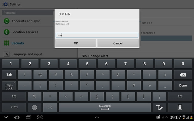Key in a new four-digit PIN and press OK.