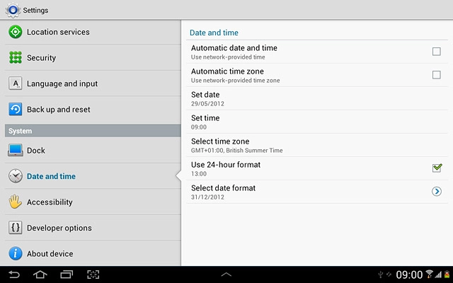 Press Select time zone.