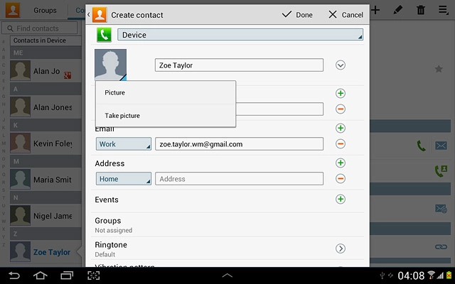 To take a new picture:Press Take picture.