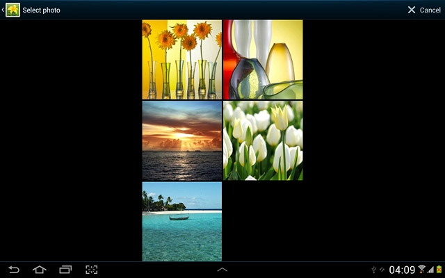 Go to the required folder.Press the required picture.
