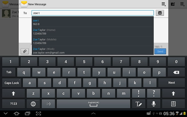 Key in the first letters of the required contact.Matching contacts are displayed.Press the required contact.
