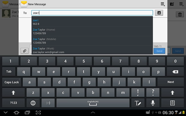 Key in the first letters of the required contact.Matching contacts are displayed.Press the required contact.