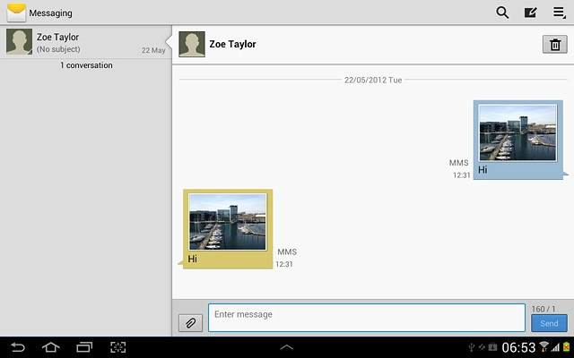 Press and hold the required picture message until a pop-up menu is displayed.