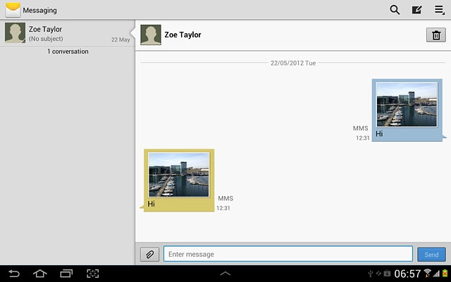Press and hold the required picture message until a pop-up menu is displayed.