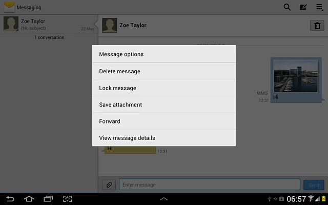 Press Delete message.