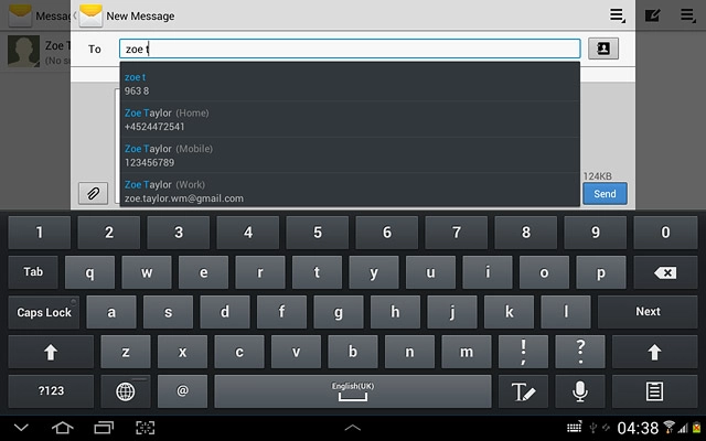 Press the required contact.Write the text for your picture message.