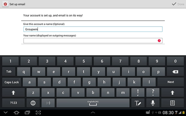 Press the field below Give this account a name (Optional) and key in the required name.