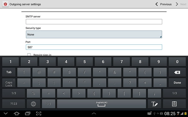 Press the field below Port and key in 25