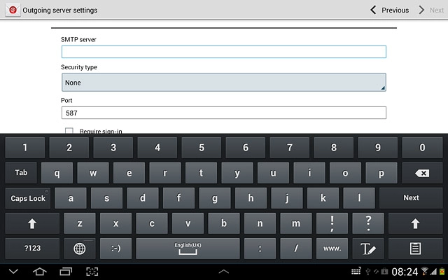 Press the drop down list below Security type.