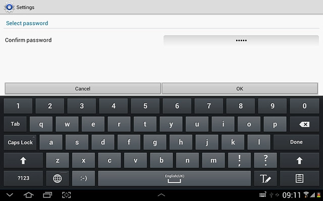 Key in the lock code again and press OK.