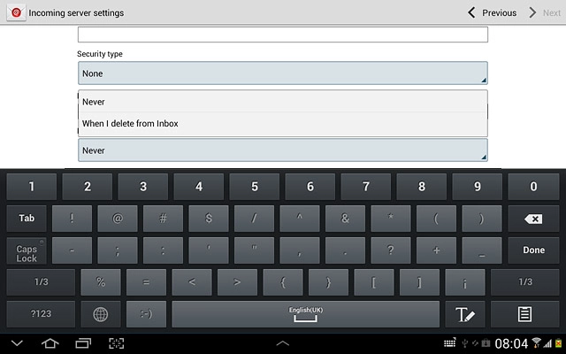 Press Never or When I delete from Inbox.