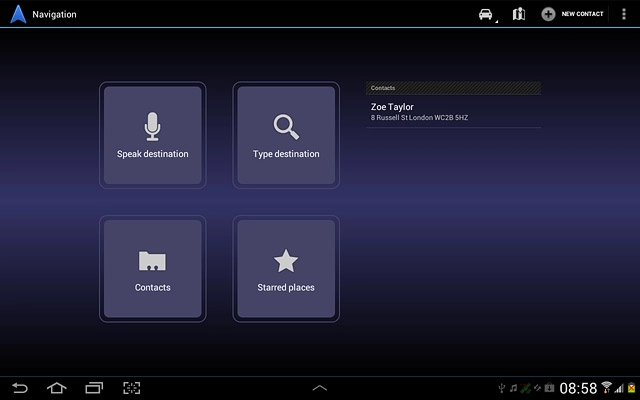 Contacts with addresses are displayed.Press the required contact.