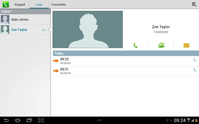 Press the call icon.