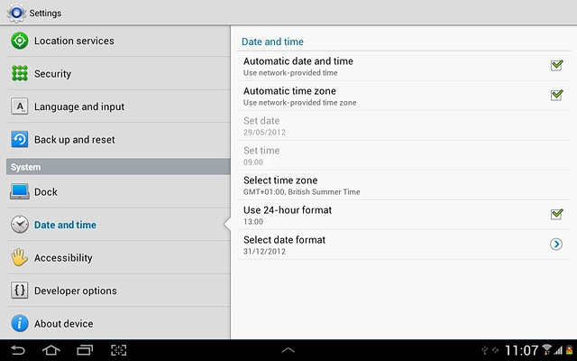 When the box next to the menu item is ticked (V), the function is turned on.