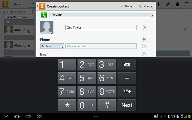 Press Phone number and key in the required phone number.