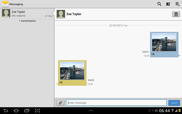 Press Enter message.Write the picture message.