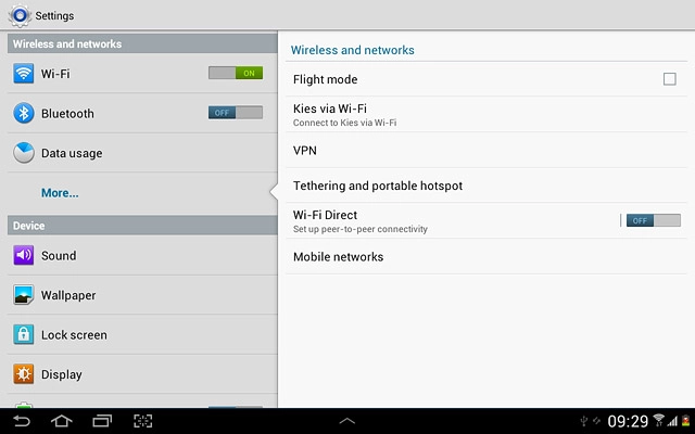 Press Mobile networks.