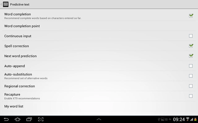 When the box next to the menu item is ticked (V), the function is turned on.