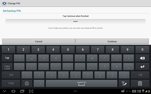 Key in the required PIN and press Continue.