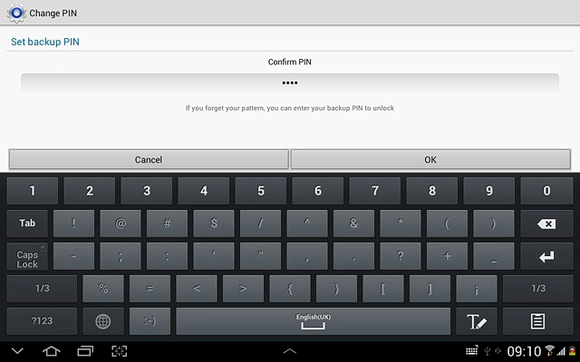 Key in the PIN again and press OK.
