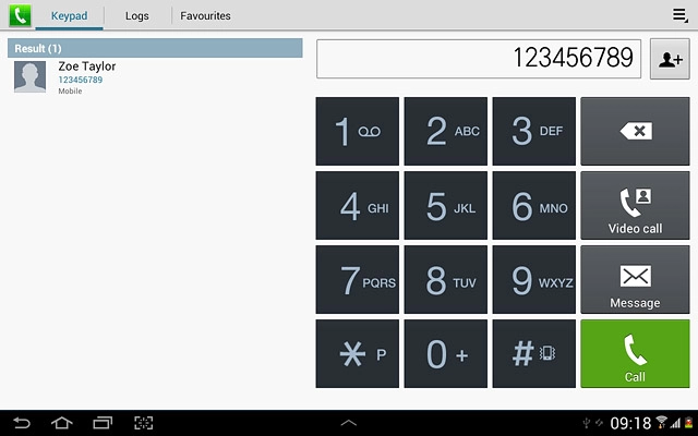 Key in the required number and press Call.