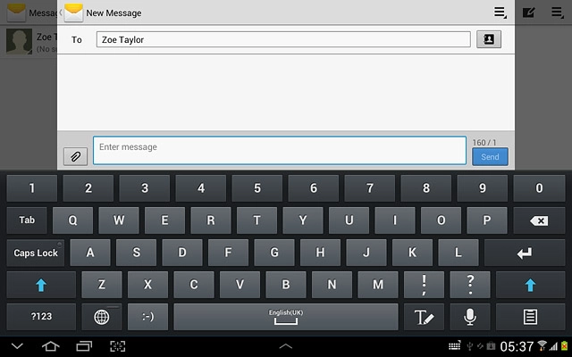 Press Enter message.Write the text for your text message.