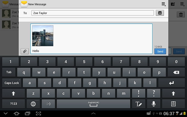 Press Send when you've finished your picture message.