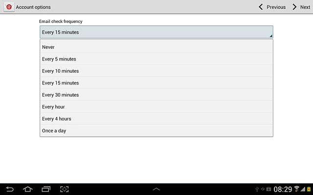 Press Never or the required period.