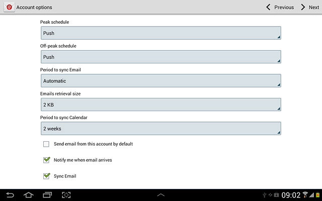 Press Period to sync Email.