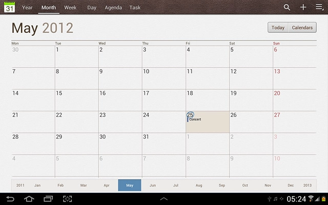 To go to the current date:Press Today.