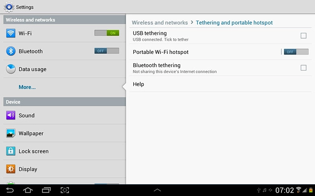Press Portable Wi-Fi hotspot.