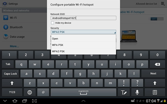 If you select WPA PSK or WPA2 PSK: