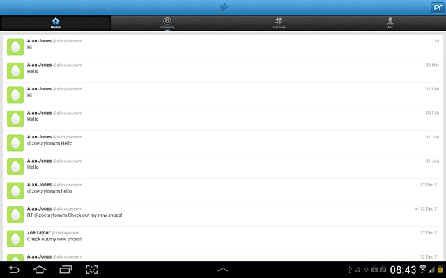 Press Home.You can find the status updates of your friends below their names.