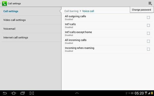 Press Change password.