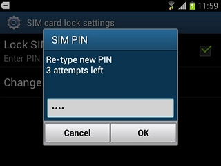 Key in the new PIN again and press OK.