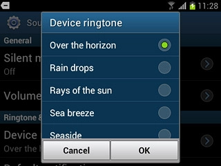 Press the different ring tones to listen to them.