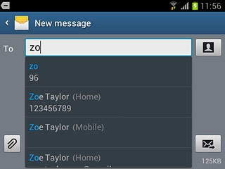 Press the required contact.Write the text for your picture message.