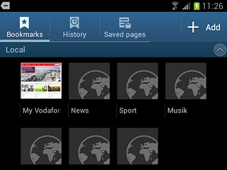 Press the required bookmark.