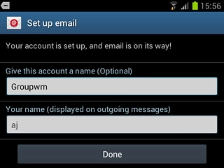 Press the field below Your name (displayed on outgoing messages) and key in the required sender name.