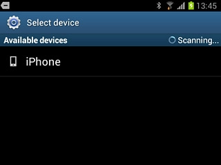 Press the required Bluetooth device.The file is sent.