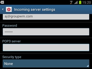 Press the drop down list below Security type.