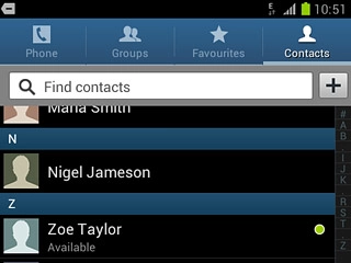 You can add more information to the contact. The following steps show two examples.Press the required contact.