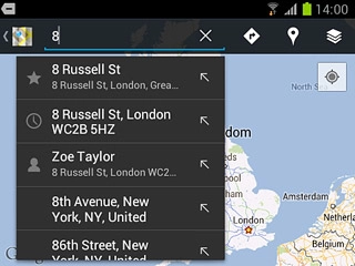 Press the required destination.