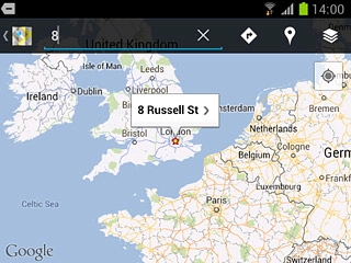 Press the information field above the destination.
