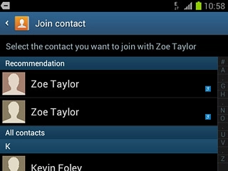 Press the required contact.