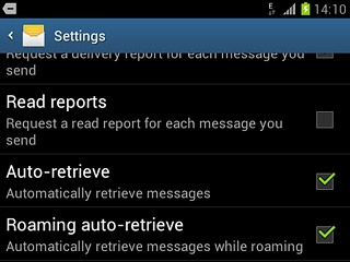 Press Roaming auto-retrieve to turn on the function.