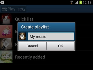 Key in a name for the playlist and press OK.