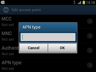 Key in default and press OK.
