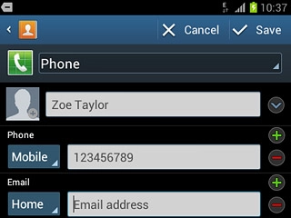 Press Email address and key in the required email address.